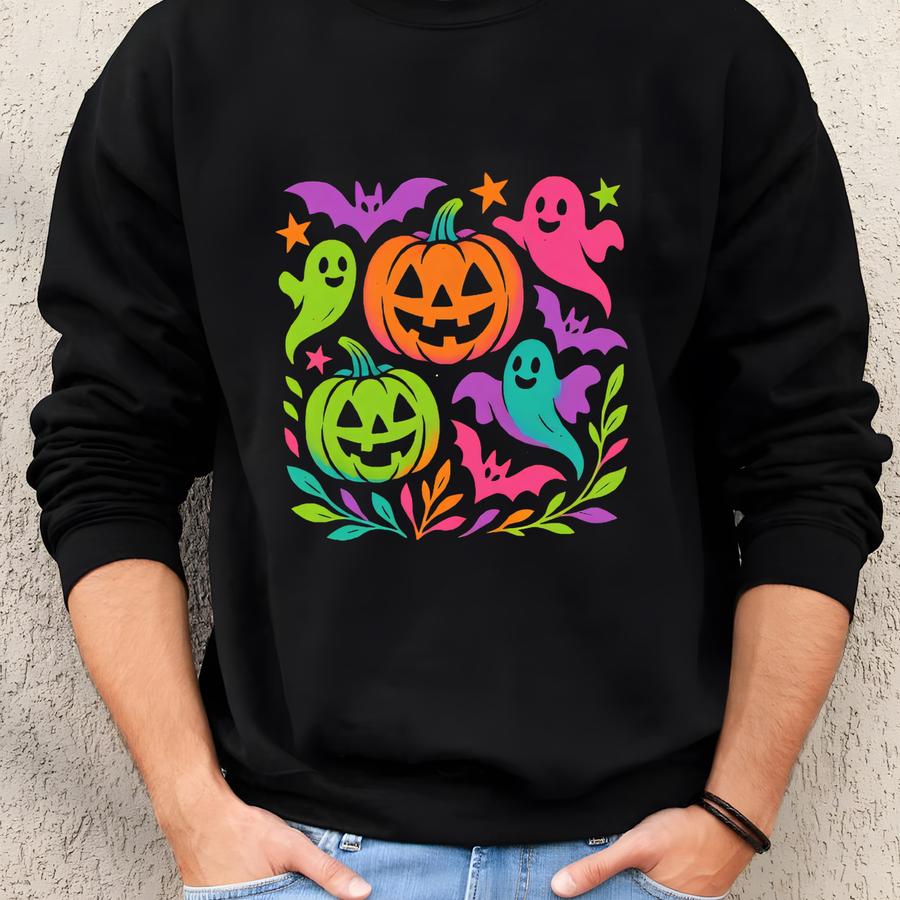 ® Colorful Halloween Shirt, Teach Halloween Shirt, Preschool Teacher Halloween Shirt, Bright Color Halloween, Neon Halloween Sweatshirt