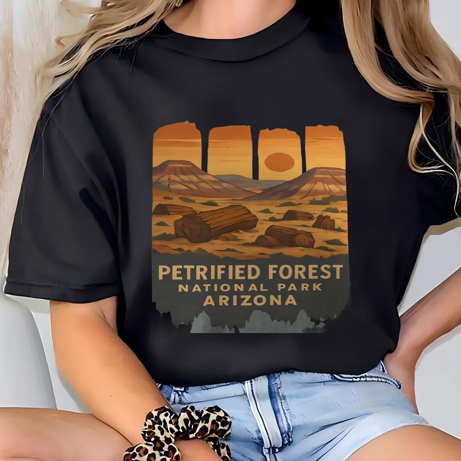Comfort Color Petrified Forest National Park Shirt Sweatshirt Hoodie, Arizona Desert Tee, Fossil Log Landscape Top, Southwest Adventure Gift T-shirt