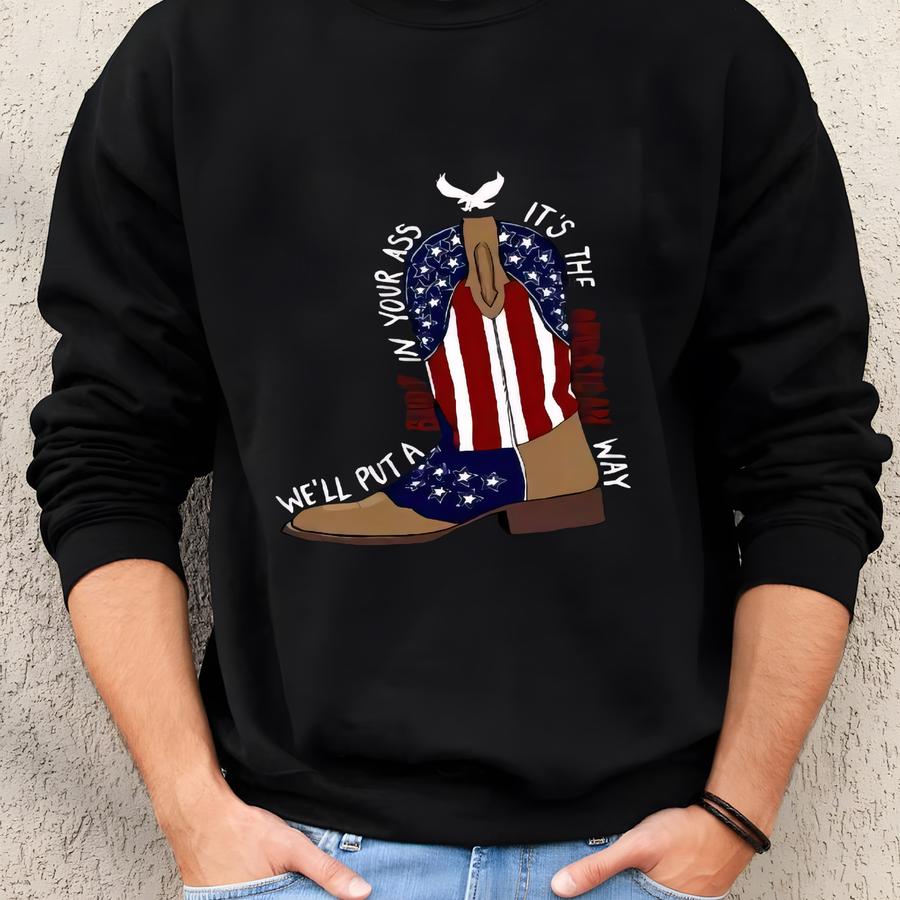 T.k Courtesy Of The Red Shirt, T.k American Ride Hoodie, White And Blue Sweatshirt Sweatshirt