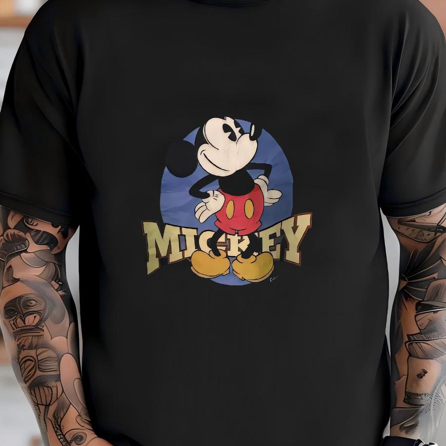 Vintage 90's Mouse Blue Sweatshirts Small Mouse Land Cartoon Big Printed Sweater Mouse Walt Jumper Size S T-shirt