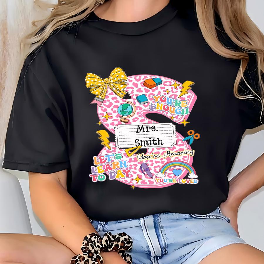 Custom Teacher Name Shirt: Alphabet Back To School Tee T-shirt