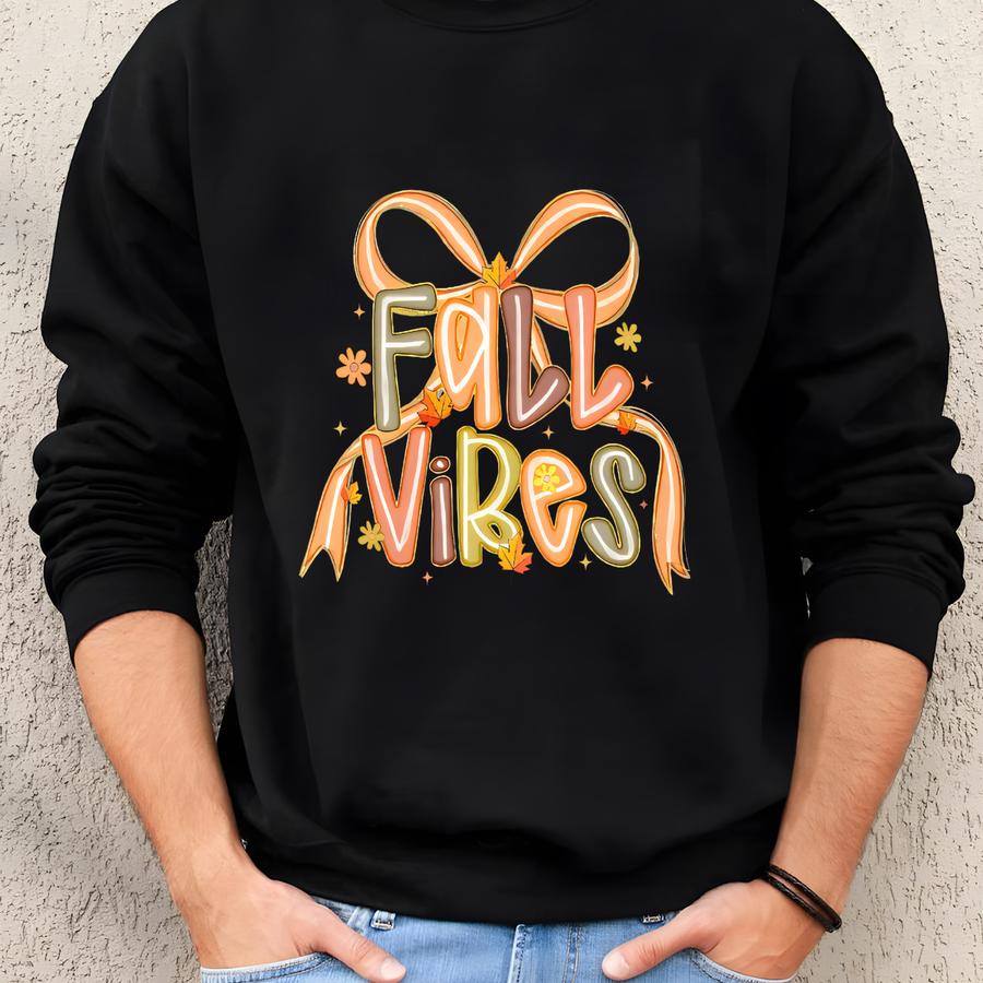 Coquette Fall Vibes T-shirt: Floral Autumn Bow Shirt Sweatshirt