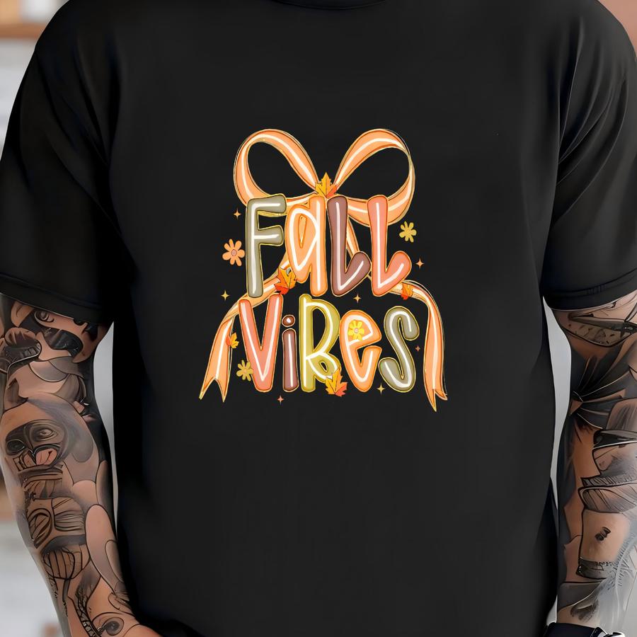 Coquette Fall Vibes Hoodie: Floral Autumn Bow Shirt T-shirt