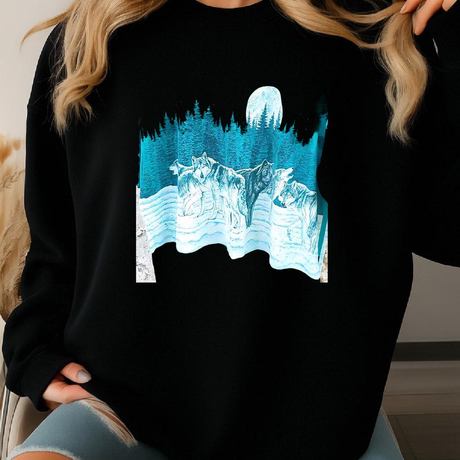 Vintage 1980's To 1990's Distressed Thrashed Gray Wolf Graphic Vintage T-shirt / Alaska / Xl Sweatshirt