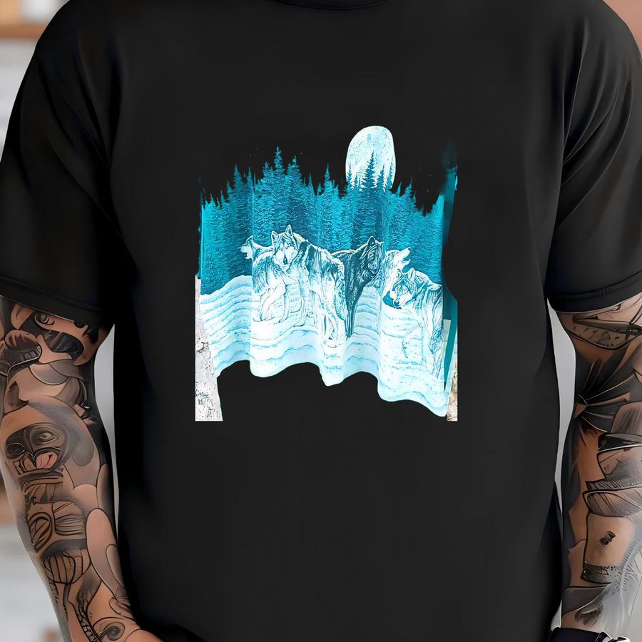 Vintage 1980's To 1990's Distressed Thrashed Gray Wolf Graphic Vintage Hoodie / Alaska / Xl T-shirt