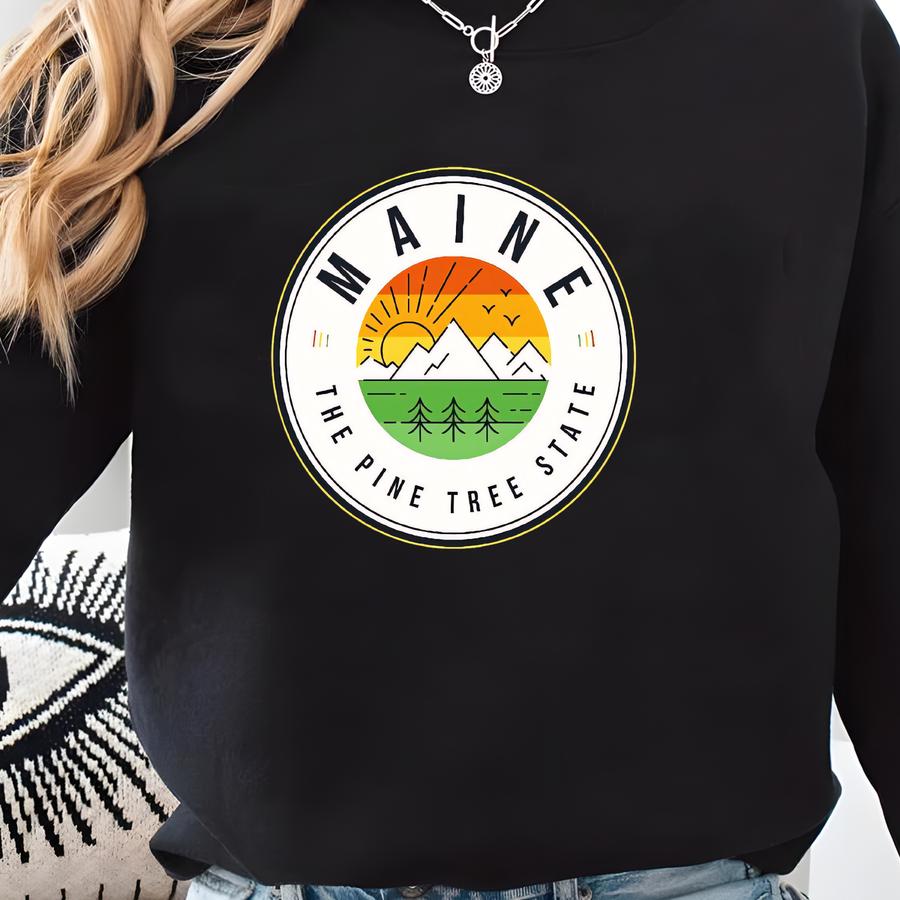 Maine Sweatshirt, Maine State Shirt, Usa States Shirt, Maine Lover Shirt, State Shirt, Usa Travel Shirt, Map Silhouette,hometown Shirt, Usa Sweatshirt