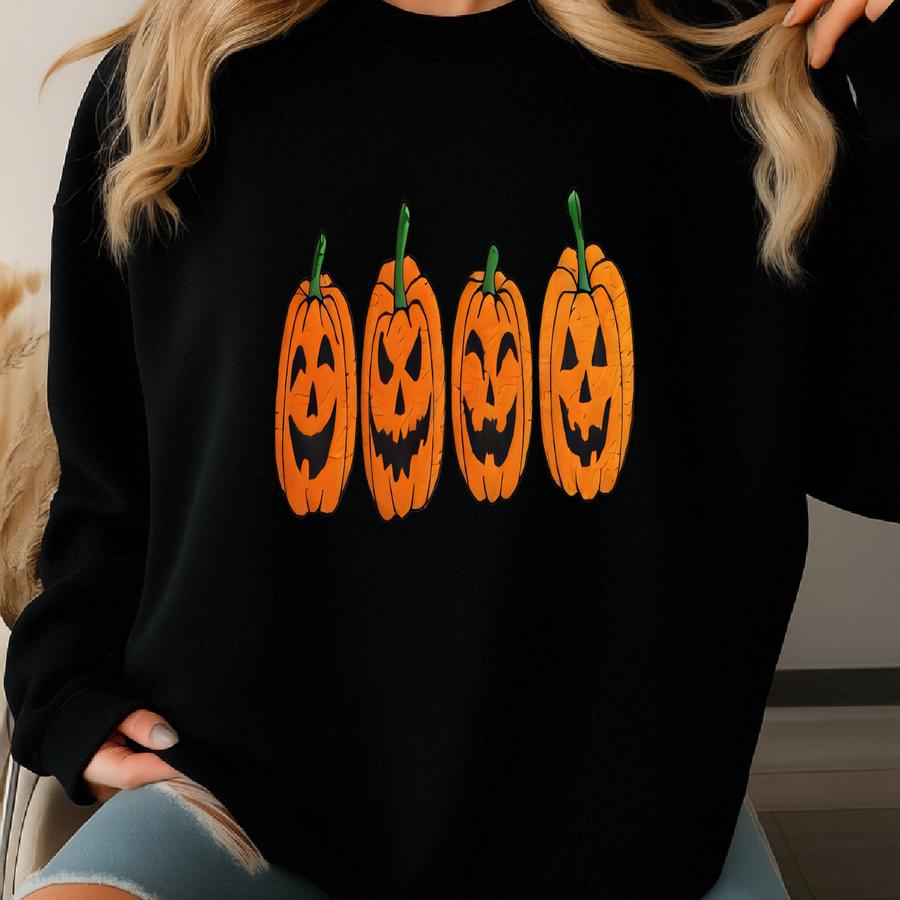 Pumpkin Shirt, Jack-o'-lantern Tee, Spooky Season Fall Shirt, Cute Halloween Shirt, Autumn Vibes Tee Sweatshirt