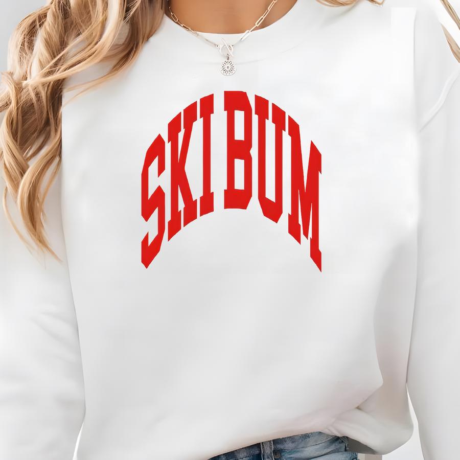 Ski Bum Tee, Retro Ski Bum Shirt, Ski Sweater, Christmas Gift For Skiers, Vintage Style Ski Crewneck, Winter Sport Pullover Sweatshirt Ski Bum Tee, Retro Ski Bum Shirt, Ski Sweater, Christmas Gift For Skiers, Vintage Style Ski Crewneck, Winter Sport Pullover Sweatshirt