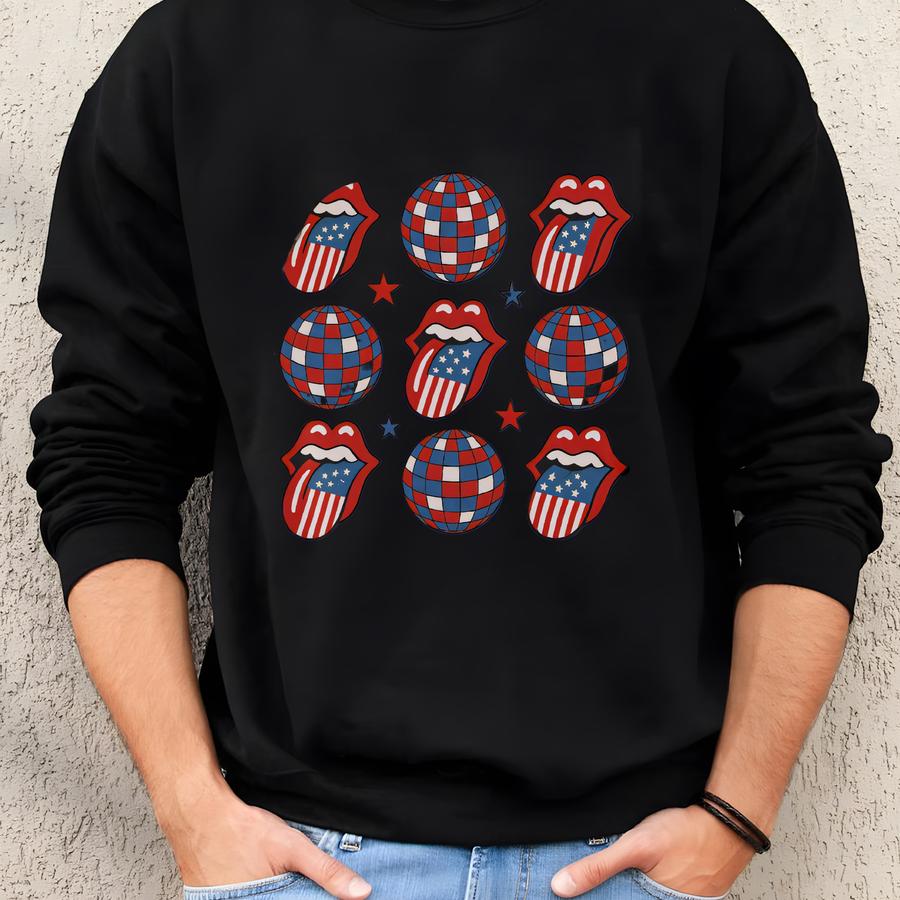 Party In Usa Lips Graphic Tee - 4th Of July T-shirt Sweatshirt