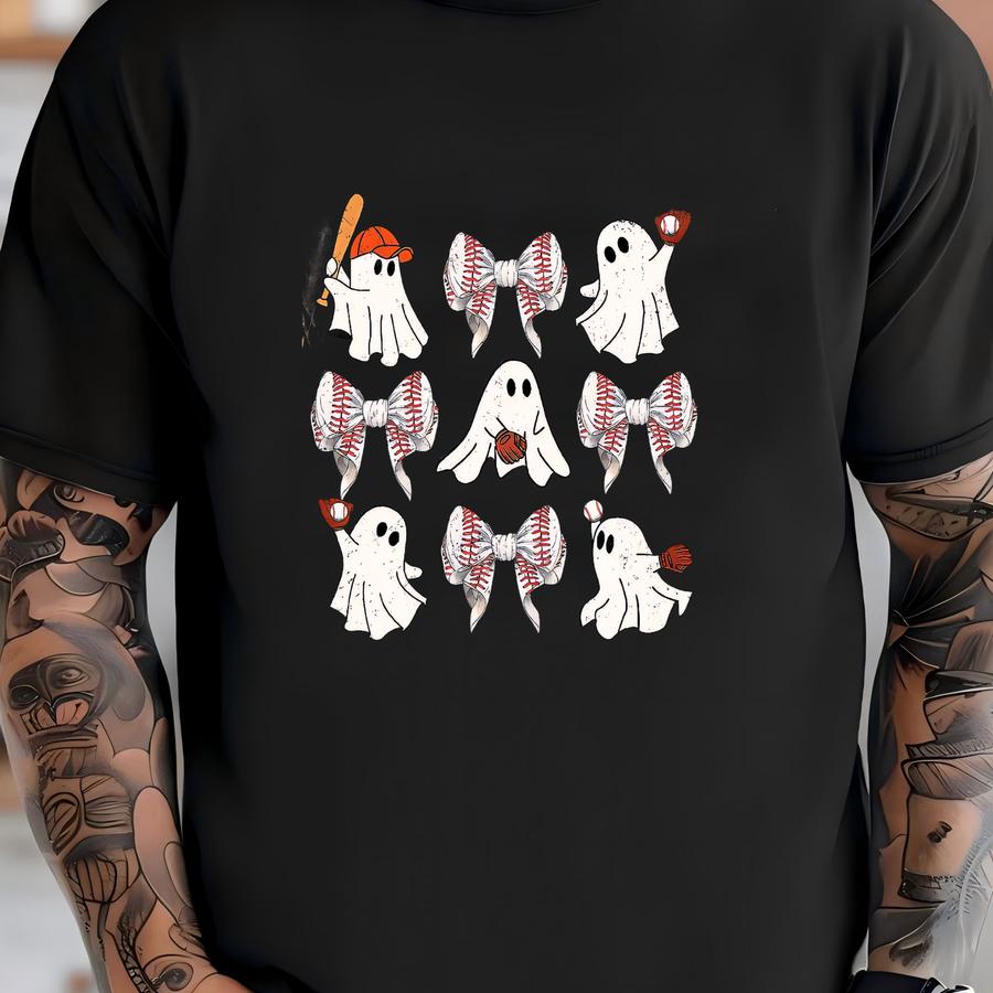 ® Shirt, Cute Ghost Baseball Halloween Shirt, Spooky Sports Tee, Ghost Baseball, Halloween 2025 Gift, Ghost Sports, Game Day T-shirt