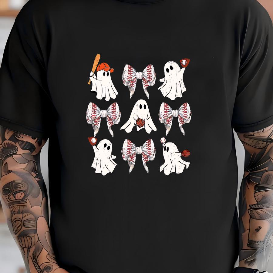 Cute Ghost Baseball Shirt, Halloween 2025 Shirt, Softball Ghost Tee, Baseball Game Day, Ghost Sports Shirt, Fall Sweatshirt, Spooky Sports T-shirt