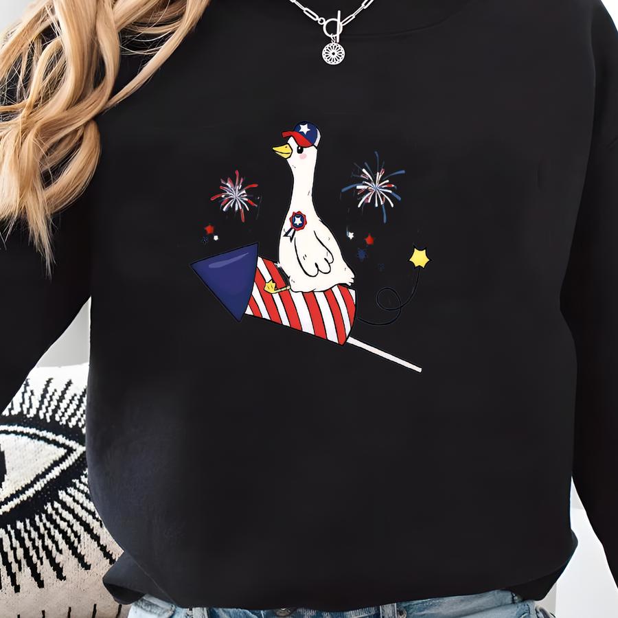 ® Funny July 4th Shirt, Funny Goose Shirt, Usa Shirt, Independence Day Tee, Firequacker Shirt, Patriotic Tshirt, July 4th Gift Sweatshirt