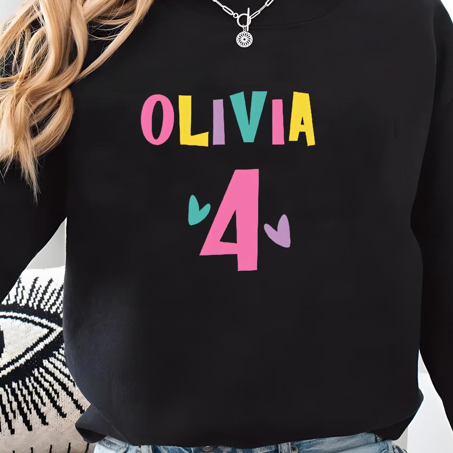 Blue Custom Birthday Girl Shirt Blue Birthday Party Shirt Personalized Blue Birthday Girl Tee Kid Shirt Birthday Shirt Birthday Gift Toddler Sweatshirt