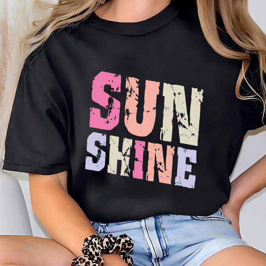 Sunshine Tee: Distressed Beach Mom Shirt T-shirt
