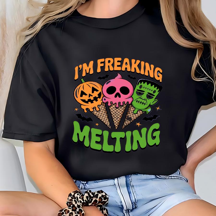 ® Summerween Ghost Shirt, I'm Freaking Melting, Spooky Summer Tee, Halloween Shirt, Halloween Beach Vibes, Summer Vibes Tee T-shirt