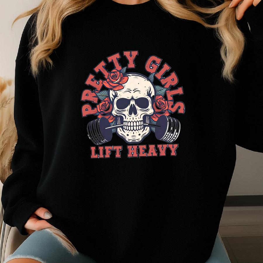 Pretty Girls Lift Heavy Shirt, , Muscle Mommy, Funny Workout T-shirt, Gift For Weightlifter, Oversized Workout Tee, Pump Cover Sweatshirt