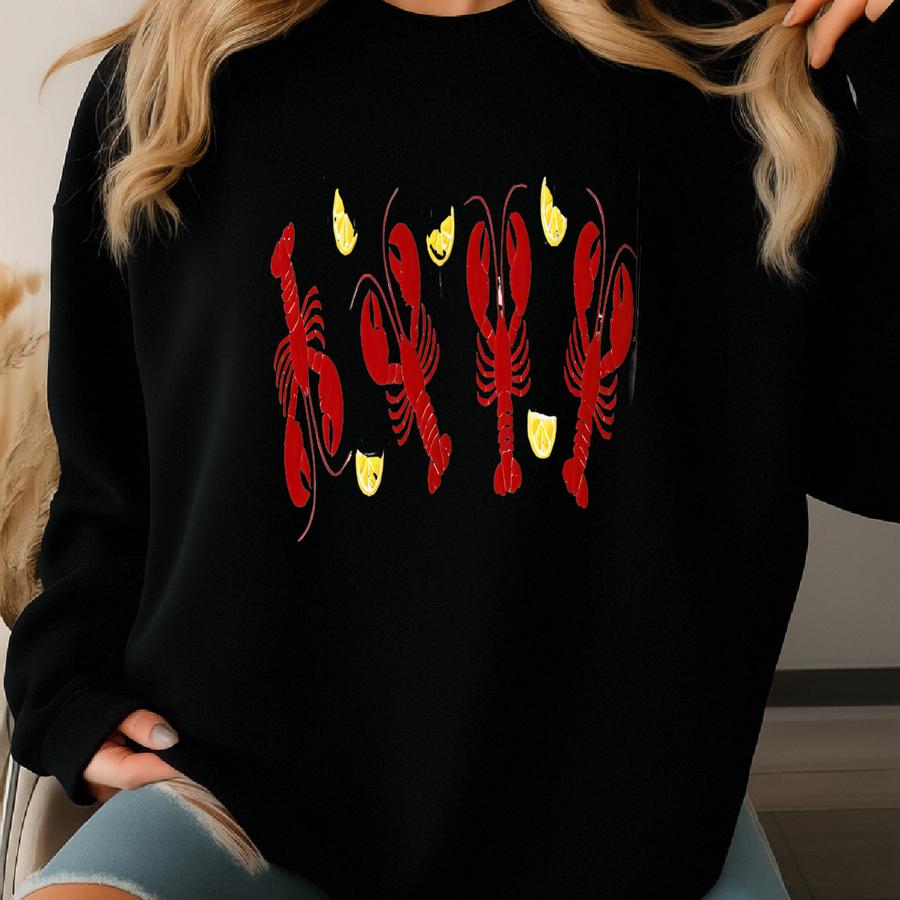 Lobster Sweatshirt: Coquette Nautical Crewneck Sweatshirt