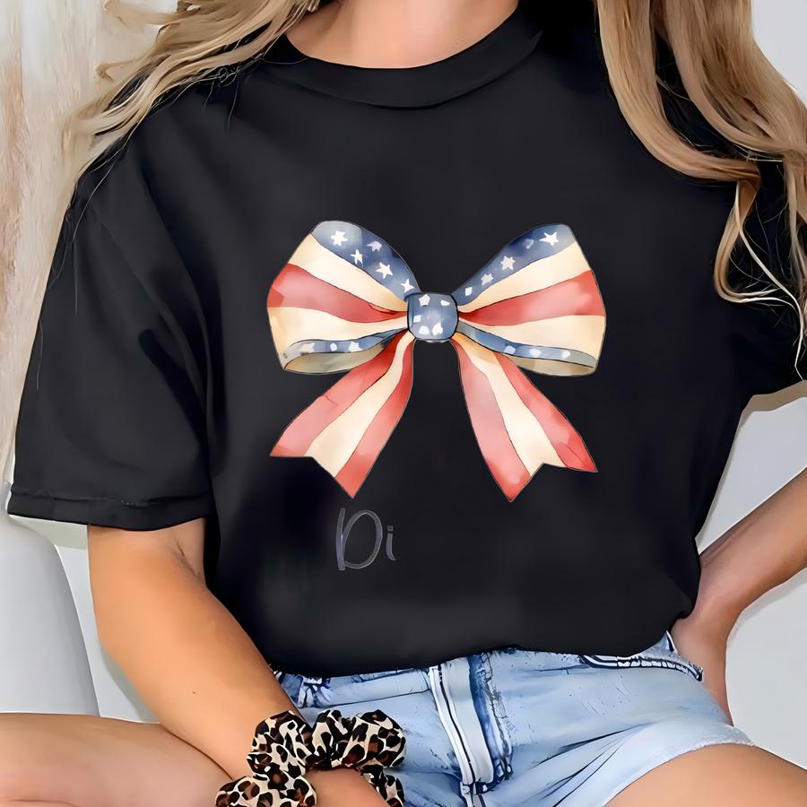 Personalized American Flag Bow Ring Dish, American Ring Dish, Girly Jewelry Dish, Wedding Favor, 4th Of July Gift,patriotic America Bow Dish T-shirt