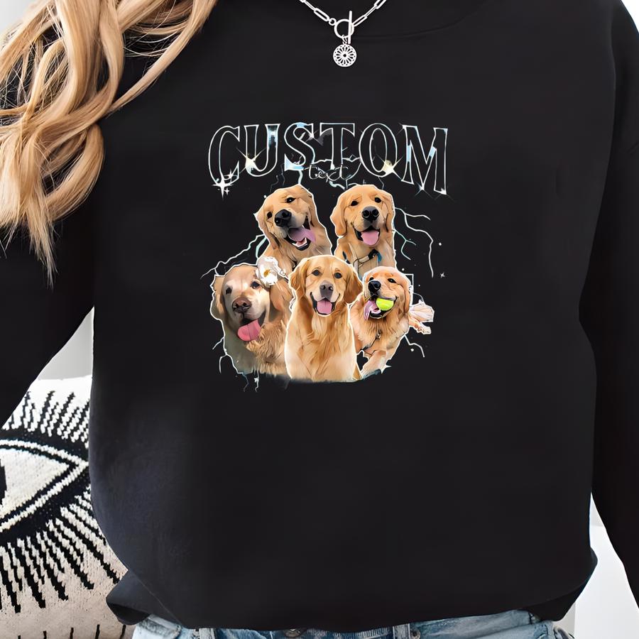 Custom Dog Shirt: Retro 90s Pet Photo Tee Sweatshirt