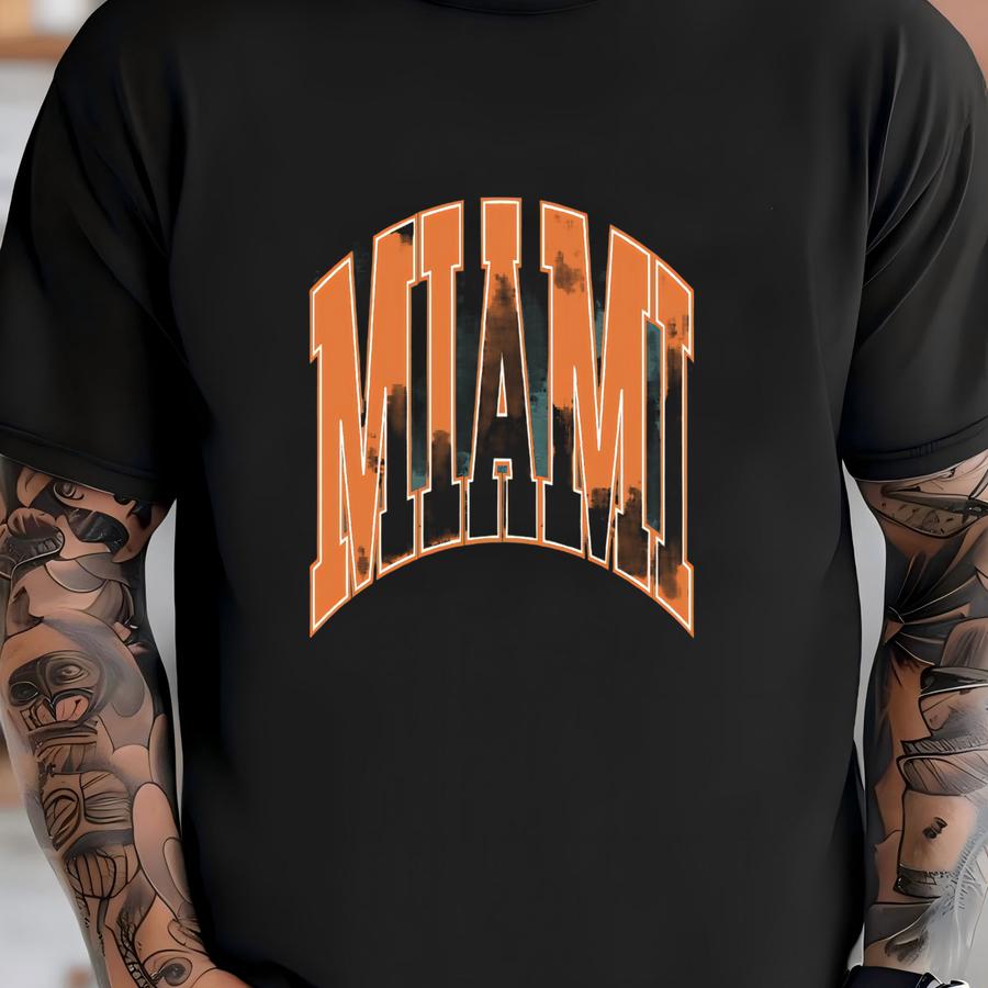 Miami Shirt: Vintage Varsity Letter, Game Day Tee T-shirt