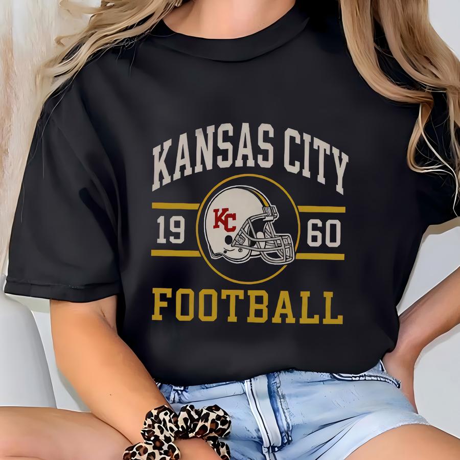 Retro Kc Football Sweatshirt, Vintage Kansas City Football Unisex Apparel T-shirt