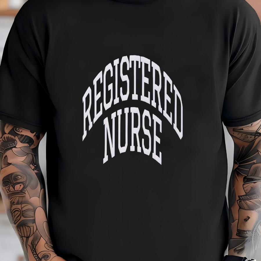 ® Personalized Registered Nurse Shirt | Custom Puff Lettering With Name Heart Symbol On Sve | Custom Tee For Nurse |12478 T-shirt