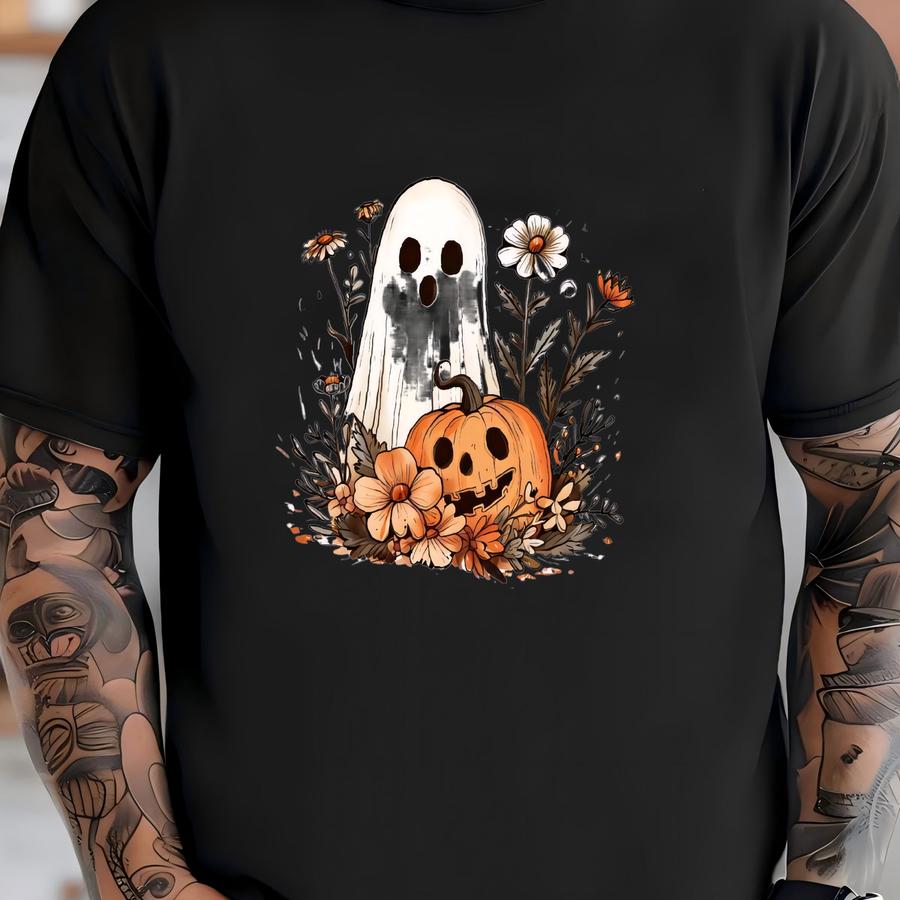 Halloween Ghost Pumpkin Shirt, Halloween Party Shirt, Cute Ghost Shirt, Ghost Shirt, Cute Fall Shirt, Autumn Shirt, Halloween Gift T-shirt