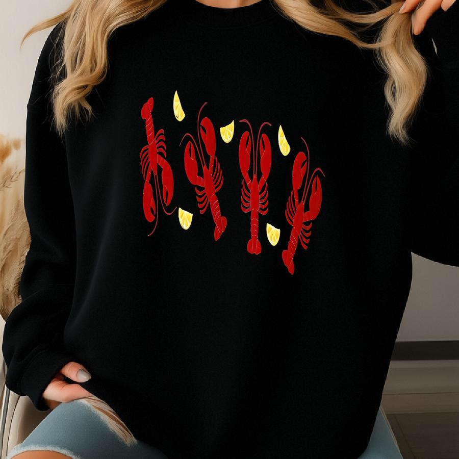 Lobster Sweatshirt: Coquette Nautical Crewneck Sweatshirt