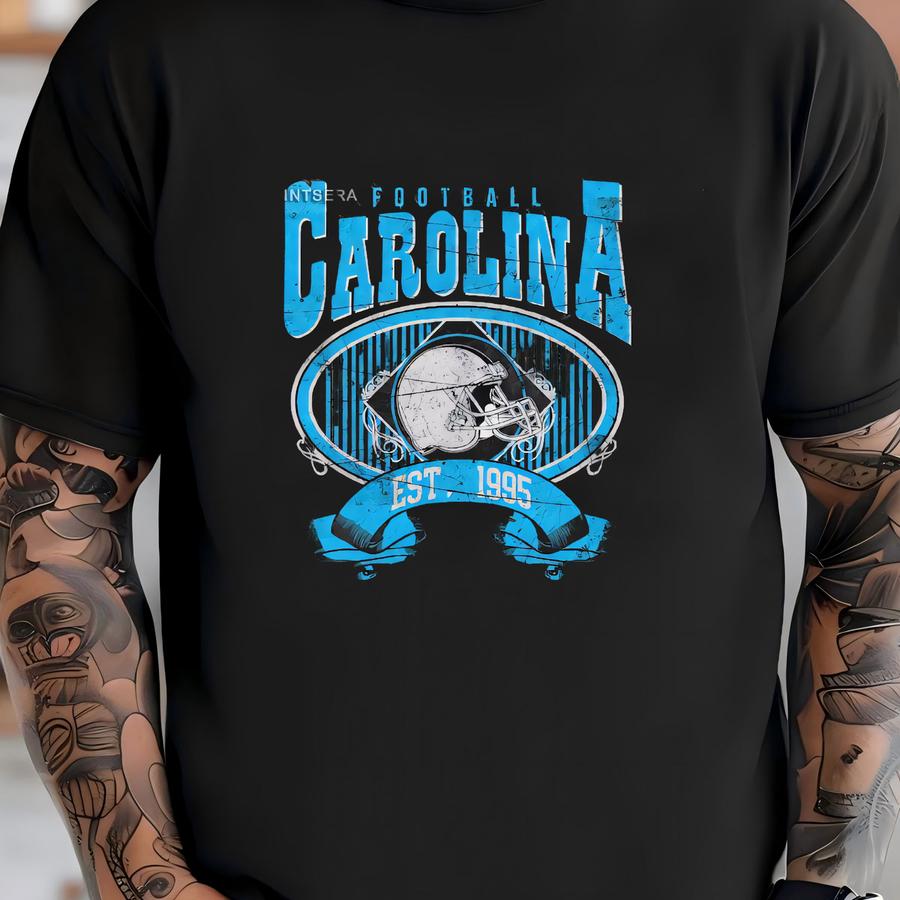 Carolina Vintage Style Mineral Wash Football Hoodie, Panther Hoodie,carolina Football Crewneck, Carolina Football Hoodie Far13 T-shirt