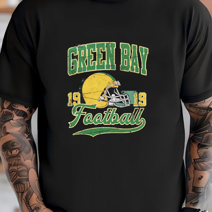 Green Bay Football Vintage Style Mineral Wash Hoodie, Retro Green Bay Varsity Crewneck Hoodie, Green Bay Long Sve Fse5 T-shirt