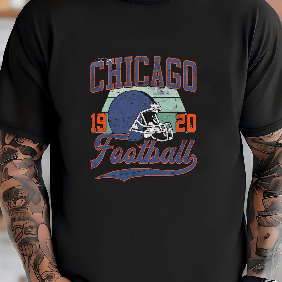 Chicago Football Vintage Style Mineral Wash Hoodie ,retro Chicago Football Hoodie , Chicago Fan Gift , Sunday Football Fse12 T-shirt