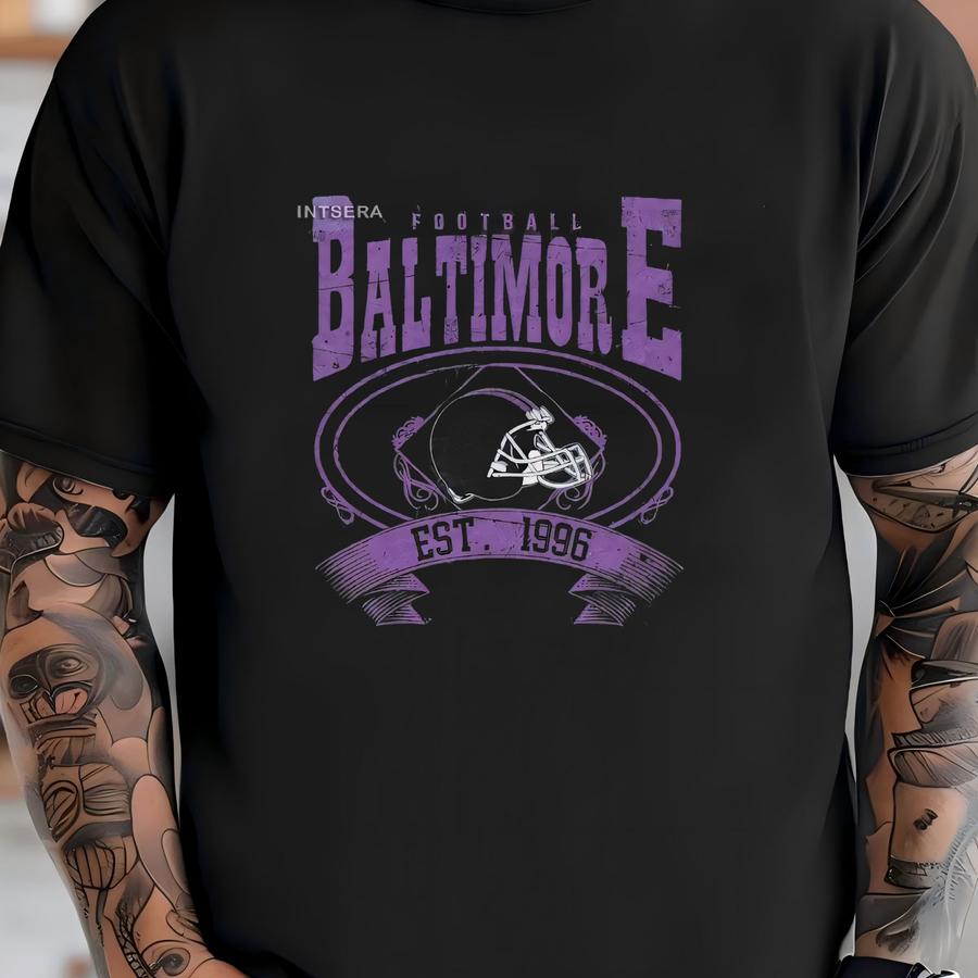 Baltimore Football Vintage Style Mineral Wash Hoodie,retro Baltimore Crewneck,oversized Football Hoodie,gift Football Fan Far16 T-shirt
