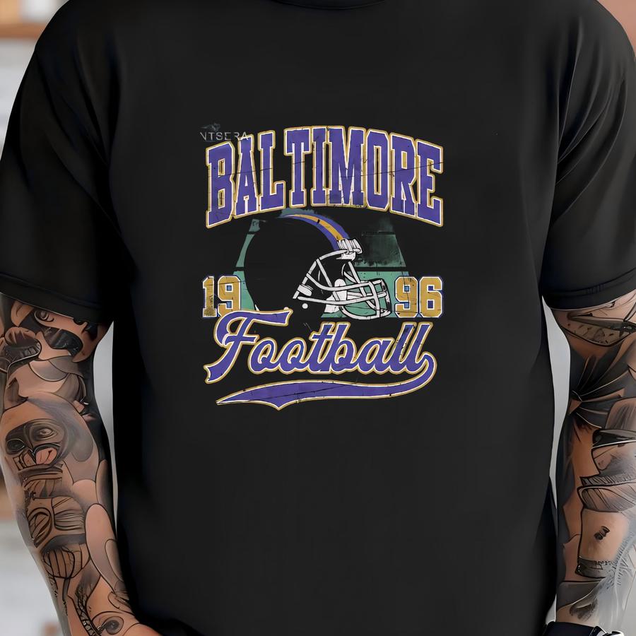 Baltimore Football Vintage Style Mineral Wash Hoodie,retro Baltimore Crewneck,oversized Football Hoodie,gift Football Fan Fse16 T-shirt