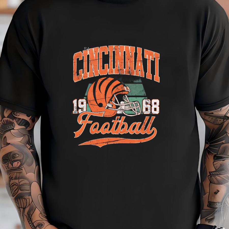 Cincinnati Football Mineral Wash Vintage Style Crewneck Hoodie,cincinnati Football Crewneck,football Tshirt,cincinnati Fan Gifts Fse21 T-shirt