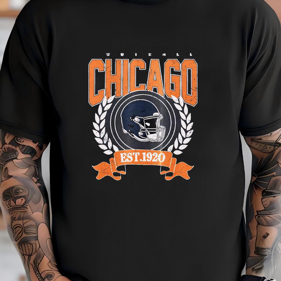 Chicago Football Vintage Style Sweatshirt ,retro Chicago Football Sweatshirt , Chicago Fan Gift , Sunday Football Fvd12 T-shirt