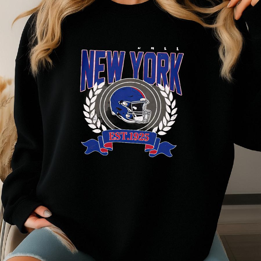 Giant Vintage Style T-shirt,new York Football Crewneck,ny Giant T-shirt,new York Football Tshirt,new York Fan Gift Fvd9 Sweatshirt