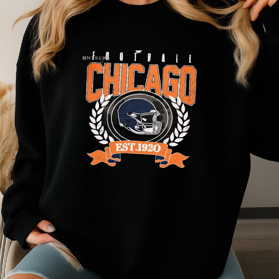 Chicago Football Vintage Style T-shirt ,retro Chicago Football T-shirt , Chicago Fan Gift , Sunday Football Fvd12 Sweatshirt
