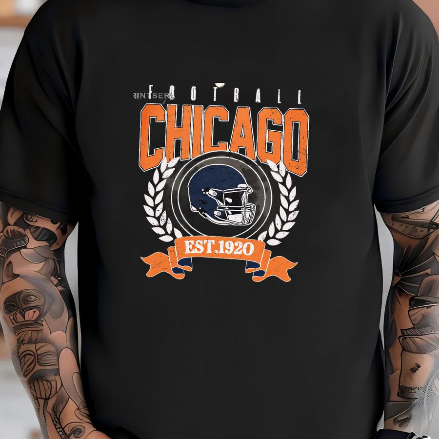 Chicago Football Vintage Style Hoodie ,retro Chicago Football Hoodie , Chicago Fan Gift , Sunday Football Fvd12 T-shirt