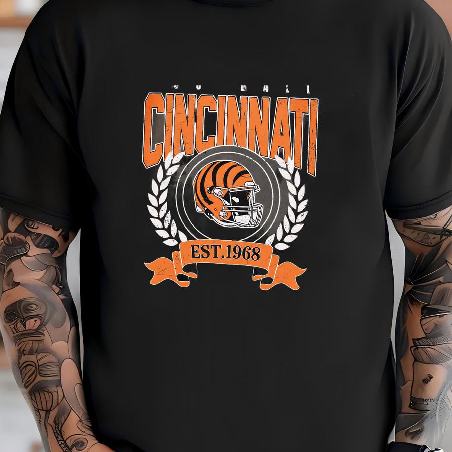 Cincinnati Football Vintage Style Crewneck Hoodie,cincinnati Football Crewneck,football Tshirt,cincinnati Fan Gifts Fvd21 T-shirt