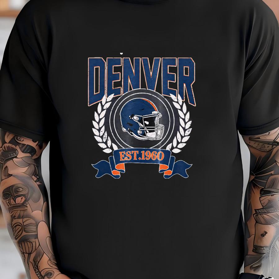 Denver Football Vintage Style Sweatshirt,retro Denver Football Shirt,denver Footbal Fans Gift Sweater,sunday Football Fvd10 T-shirt