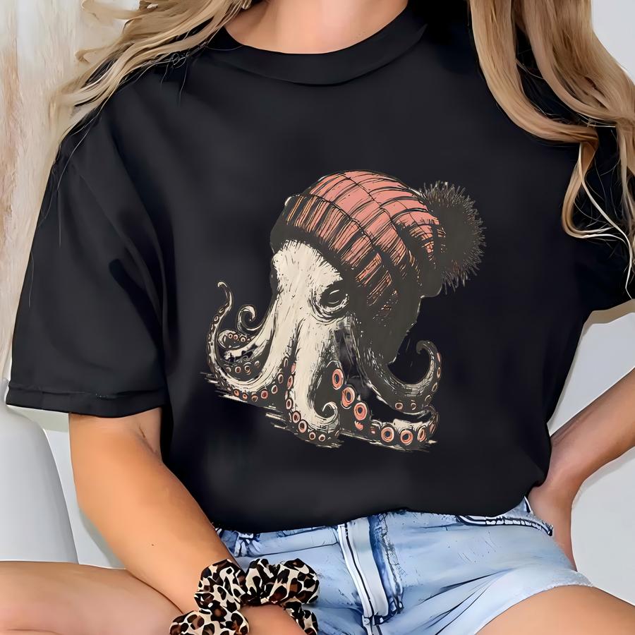 ® Octopus Shirt, Octopus Tshirt, Sea Animal Tshirt, Beach Tee, Sea World Shirt, Mom Gift Shirt, Octopus Stamp Shirt Vintage Te T-shirt