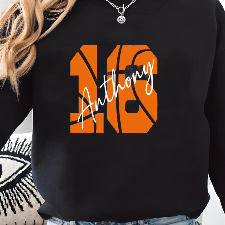 Personalized Basketball Mom Shirt Tee With Player Name And Number Tshirt, Game Day Basketball Shirts, Sport Lover Mama Basketball Fan Shirt Sweatshirt