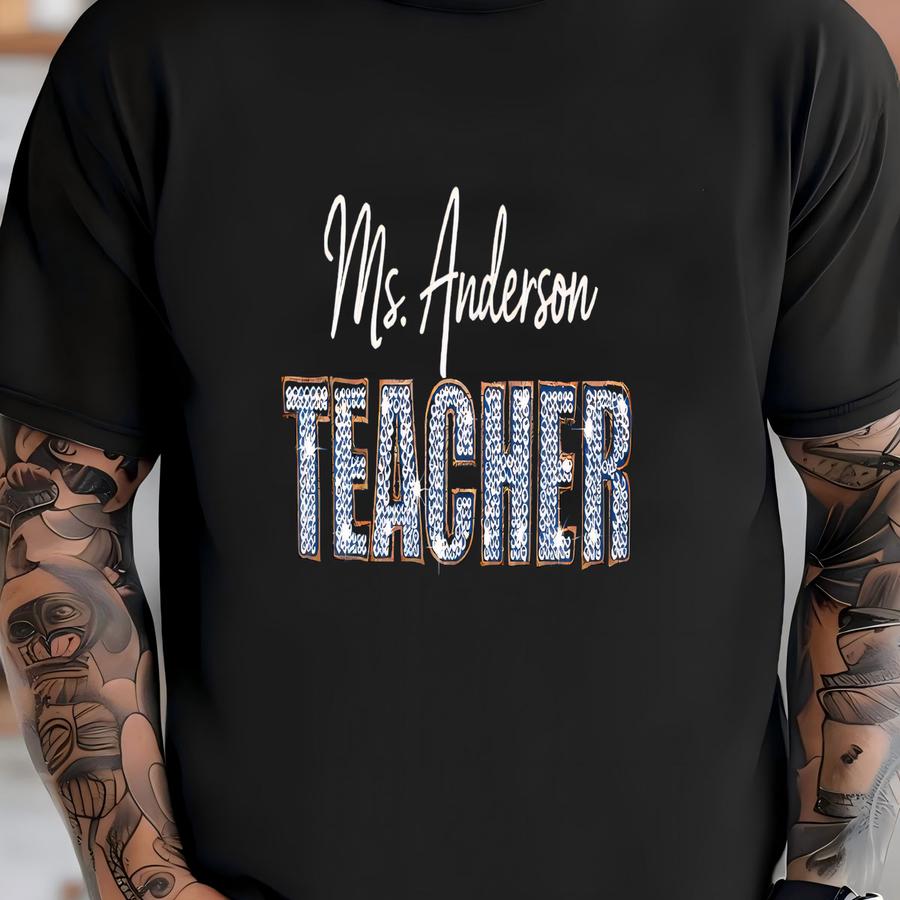 Custom Teacher Sweatshirt/crewneck/gift For Teacher/ Rhinestones / Custom Crewneck/back To School Present/sparkly! T-shirt