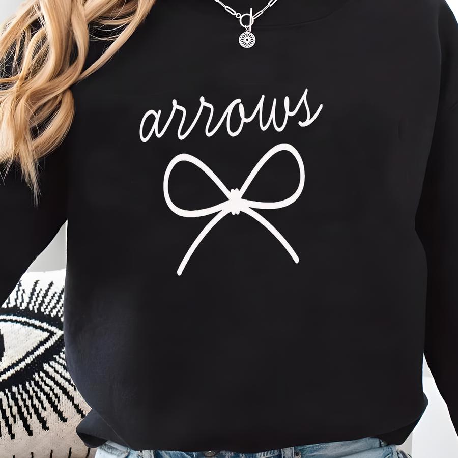 Arrows Coquette Svg, Png, Dxf, Eps Cute Bow Arrows Sport Shirt Design , Arrows Game Day Outfit Sublimation Sweatshirt