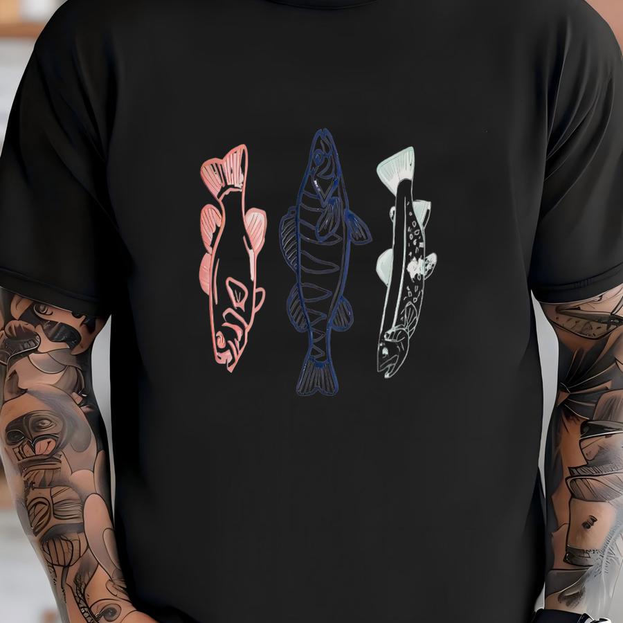 Dainty Fish Trio Short Sve Shirt T-shirt