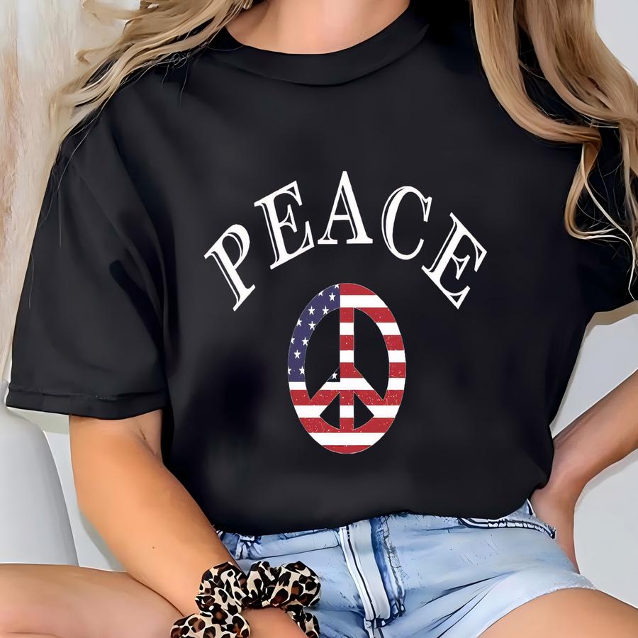 No War Peace Shirt: Usa Flag Anti-war Protest Tee T-shirt