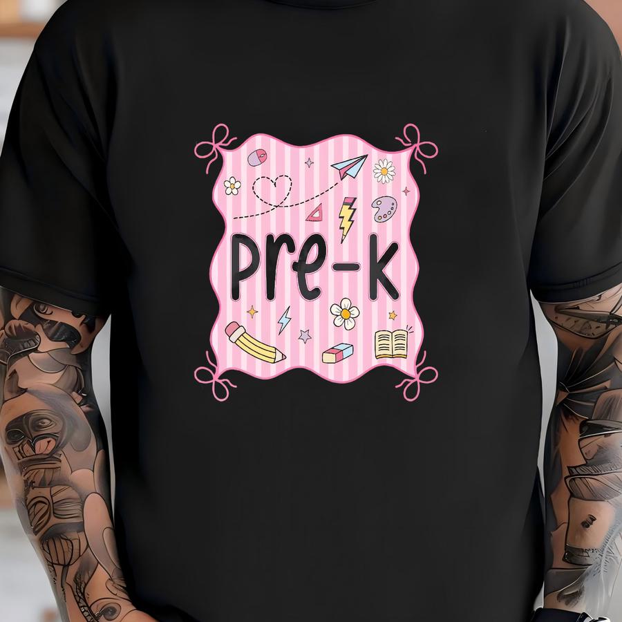 ® Shirt, Prek Bow Frame Shirt, Back To School, First Day Of School, Teacher Team Shirt, Teacher Appreciation, Pre-k Teacher T-shirt