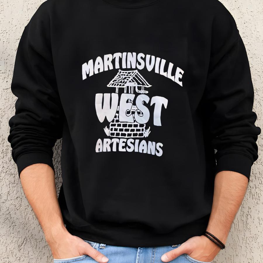 Vintage 90s Martinsville West Sweatshirt Big Logo Jumper Pullover Sweatshirt