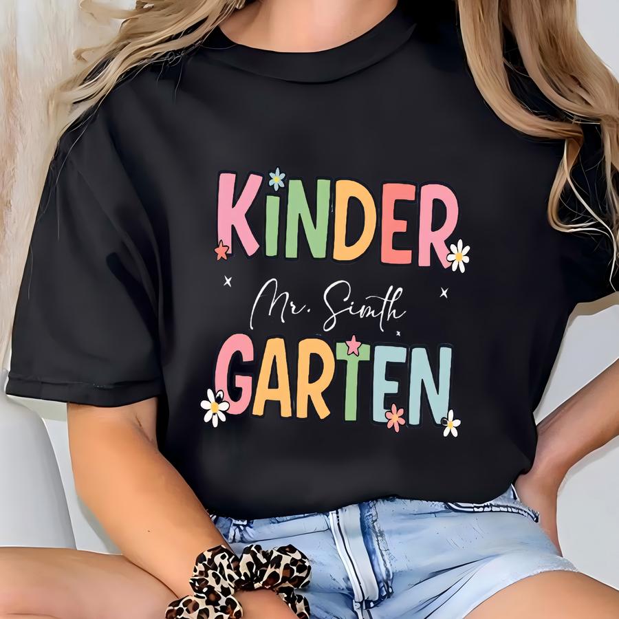 Personalized Kindergarten Teacher Shirt: Custom School Gift Tee T-shirt