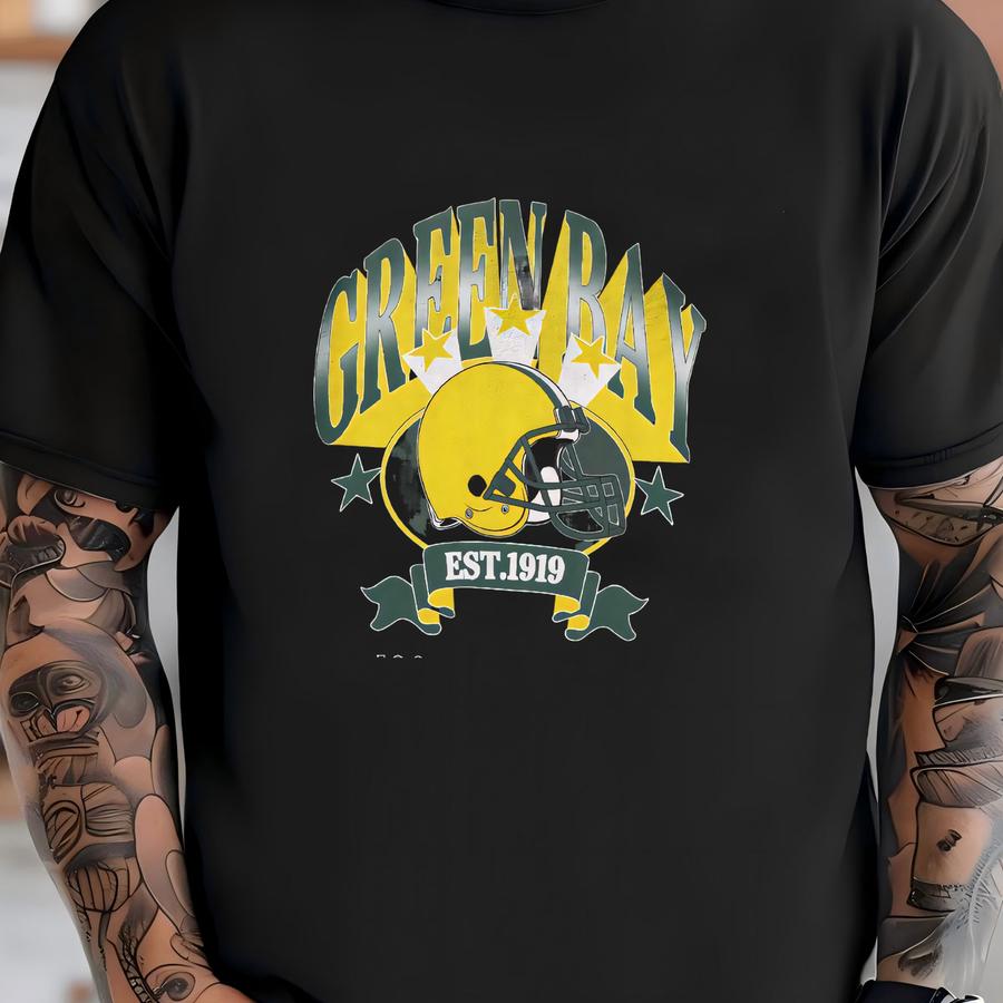 Green Bay Football Vintage Style Hoodie, Retro Green Bay Varsity Crewneck Hoodie, Green Bay Long Sve Fwp5 T-shirt